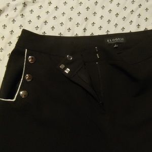 Eloquii Pants - Eloquii Button Straight Leg Pants Nautical Eloquii Pants - Eloquii Button Straight Leg Pants Nautical